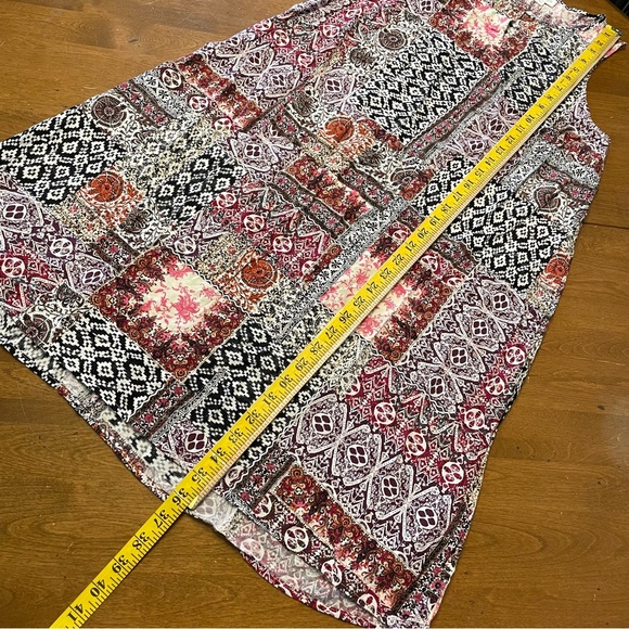 JJill Women’s Pink Dress Multi Color Print Sleeveless Midi Boho Peasant Size S - Picture 4 of 9